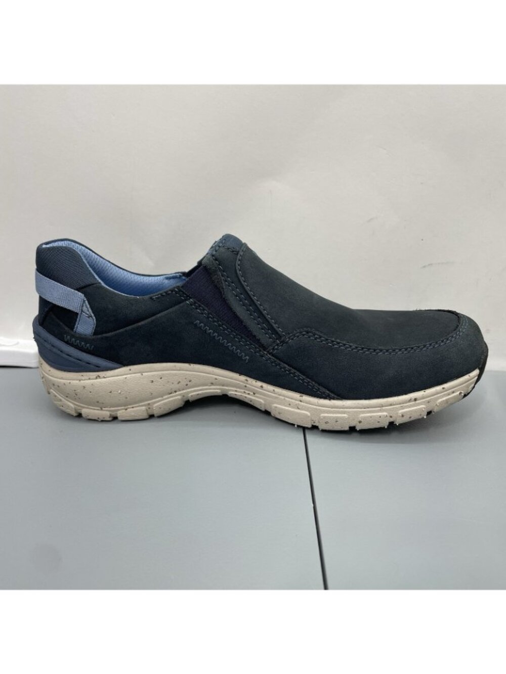 Clarks Wave Plateau Loafer Shoes Slip On Walking Waterproof Leather Blue Women 9 - Picture 10 of 13
